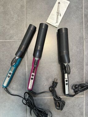 Conair Infiniti Pro Ceramic Curling Iron Set - 1” Teal, 1 1/4” Pink, 2” Black